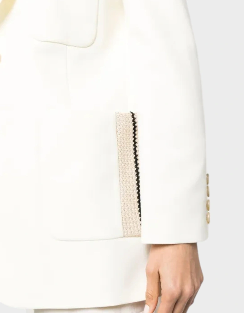 Knitted Tape Blazer White