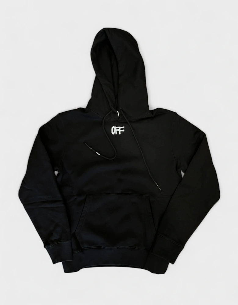 Zurich Slim Spray Hoodie Black White