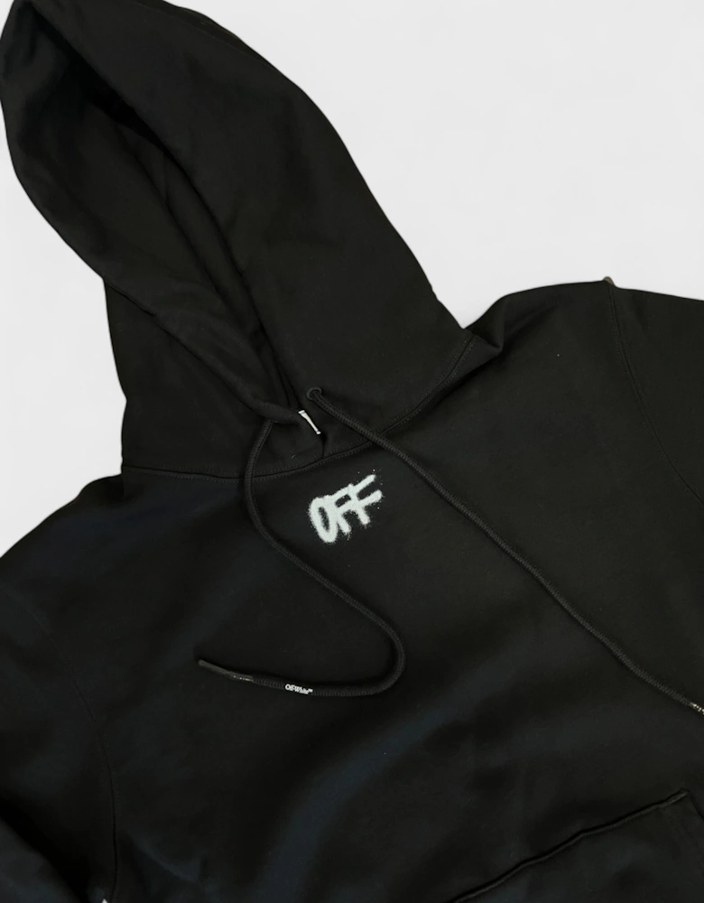 Zurich Slim Spray Hoodie Black White