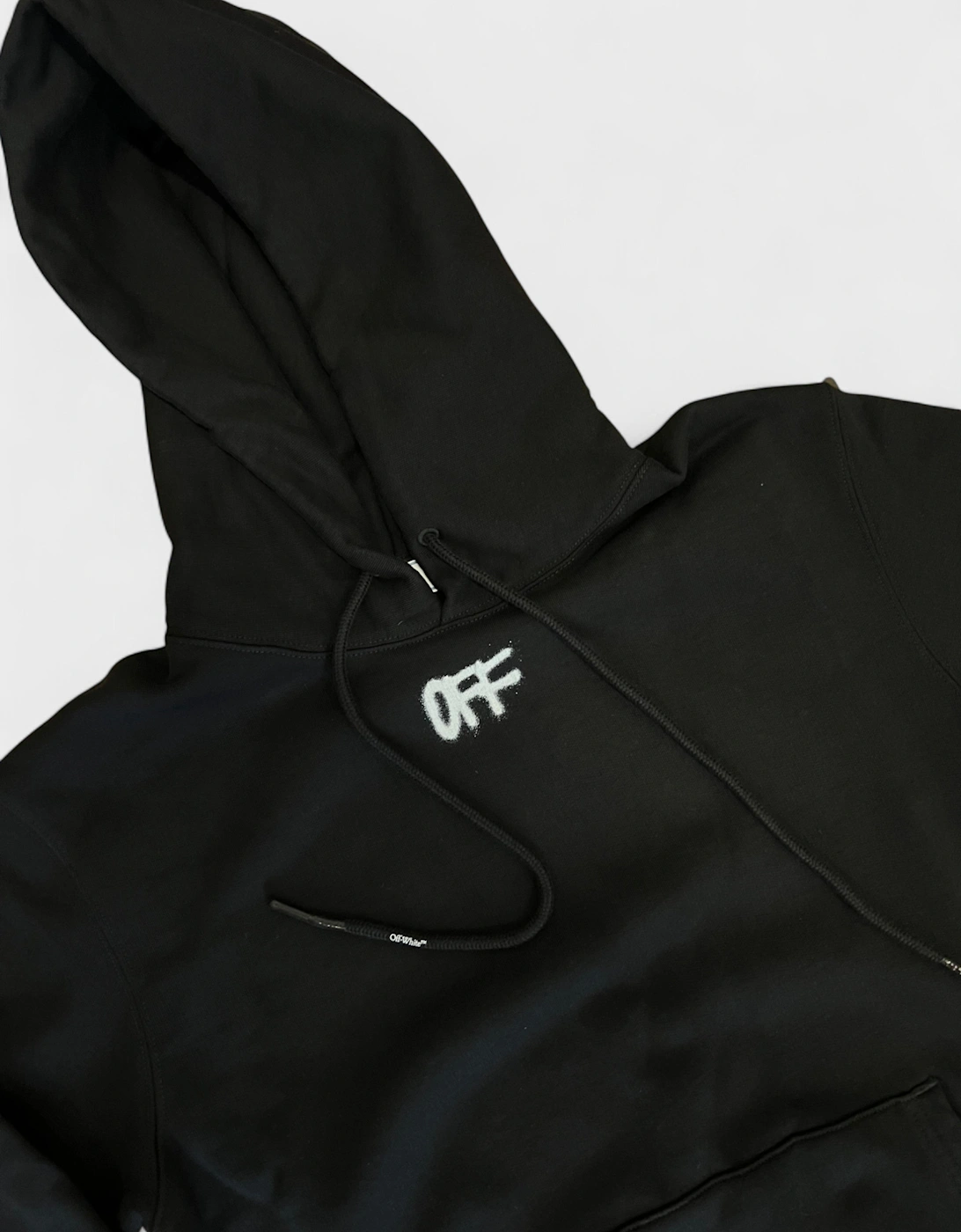 Zurich Slim Spray Hoodie Black White