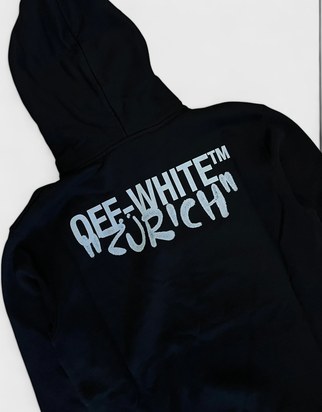Zurich Slim Spray Hoodie Black White