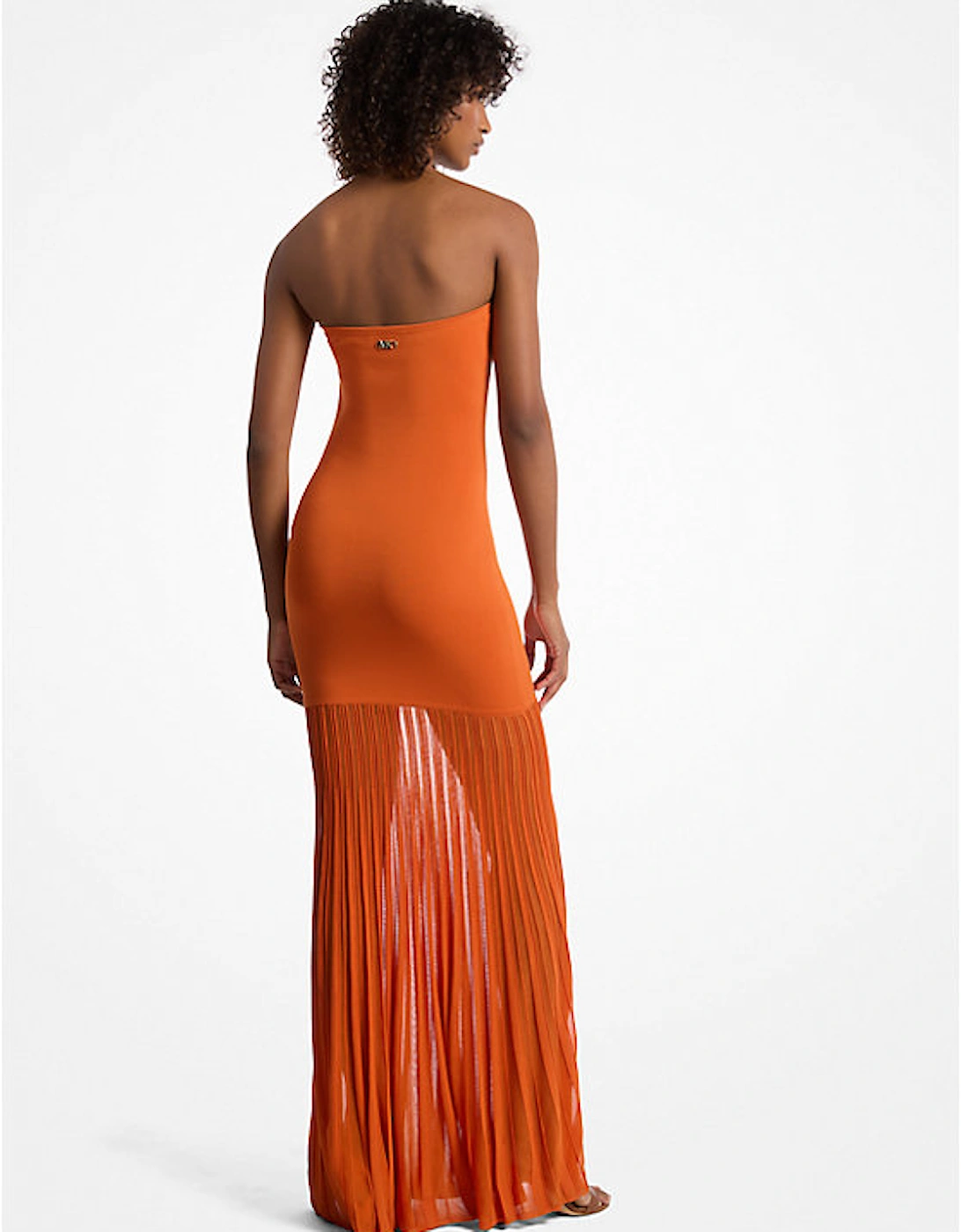 Stretch Knit Sheer Strapless Dress