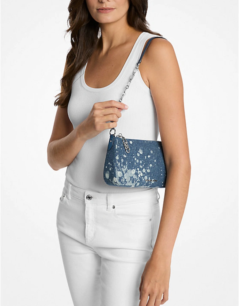 Empire Medium Splattered Denim Chain-Link Pochette