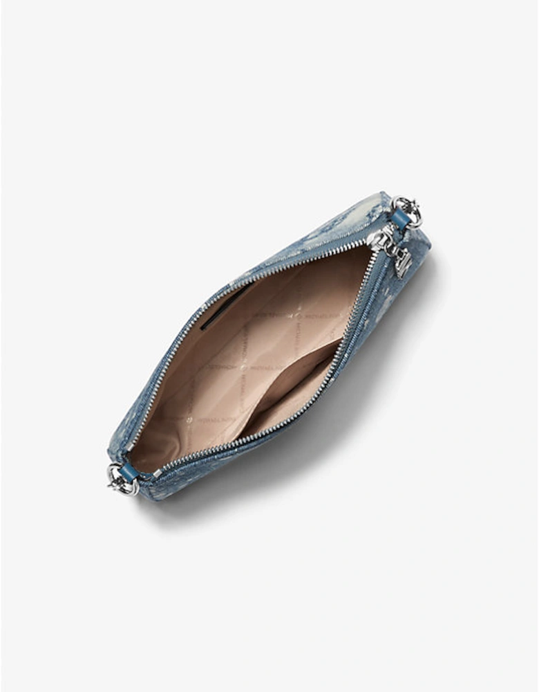 Empire Medium Splattered Denim Chain-Link Pochette