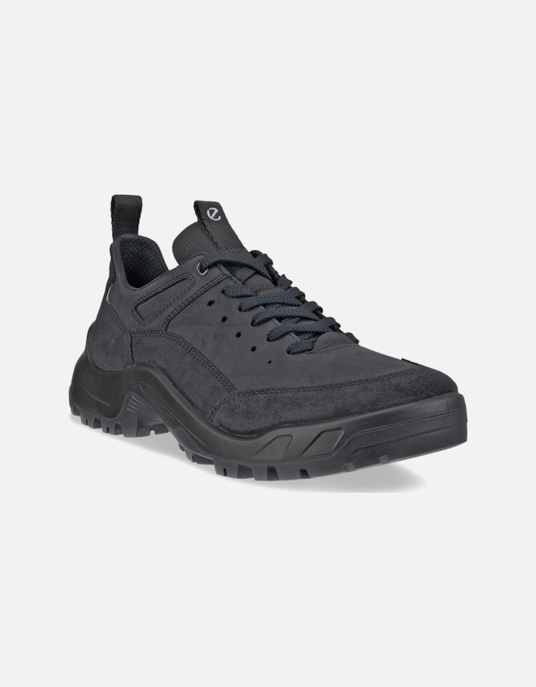 Mens Offroad Leather Low Rise Walking Shoes - Black