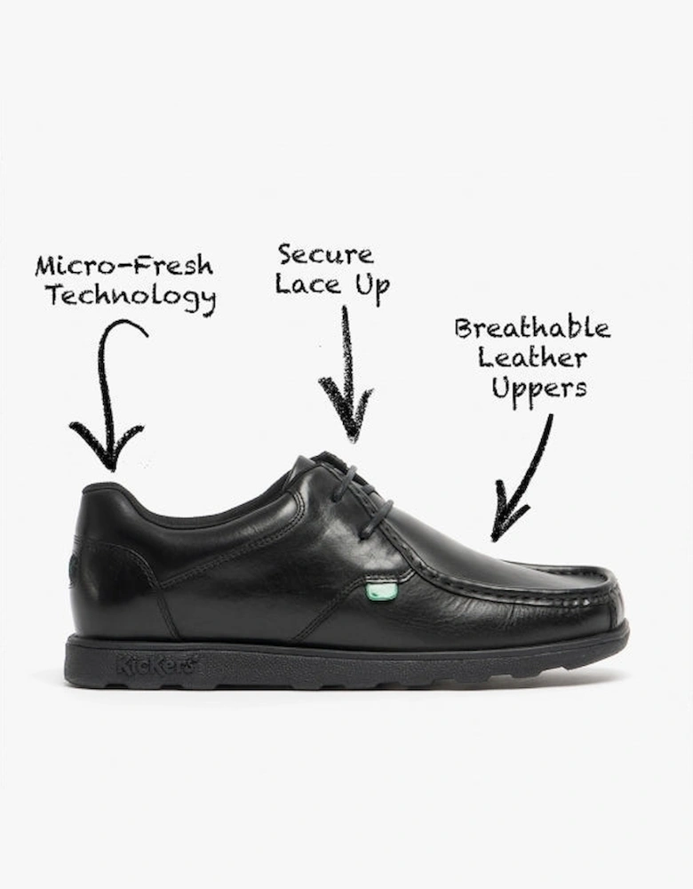 FRAGMA LACE TEEN Boys School Shoes Black