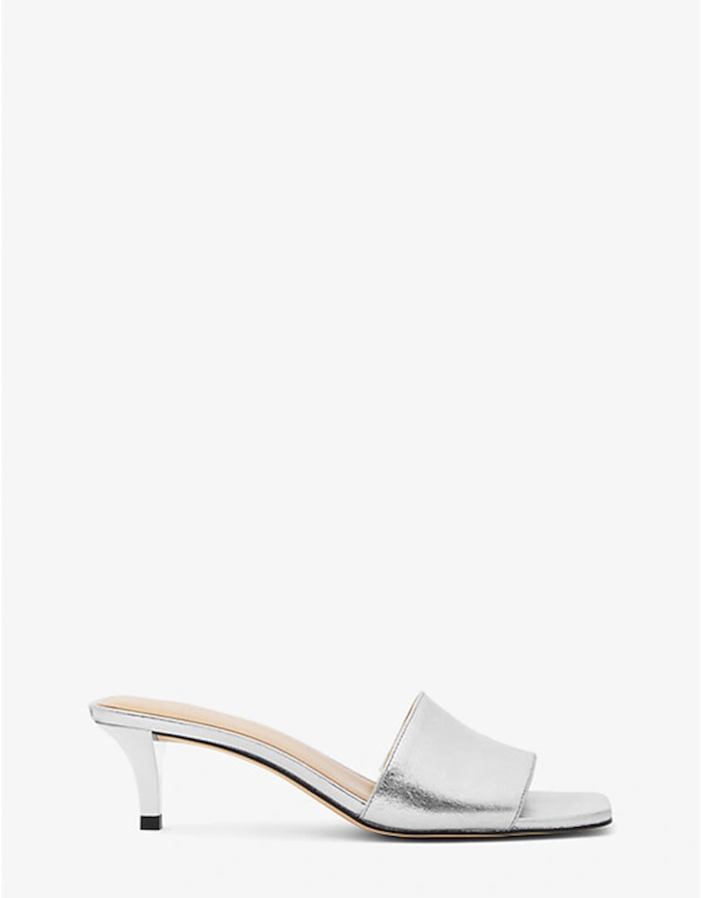 Merriam Metallic Leather Kitten Heel Sandal
