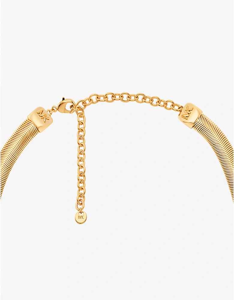 Precious Metal-Plated Brass Tubogas Snake Chain Necklace