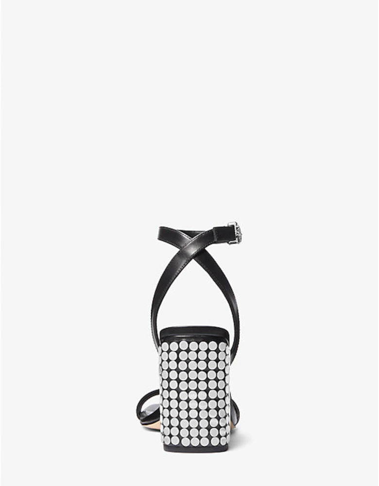 Merriam Studded Leather Block Heel Sandal