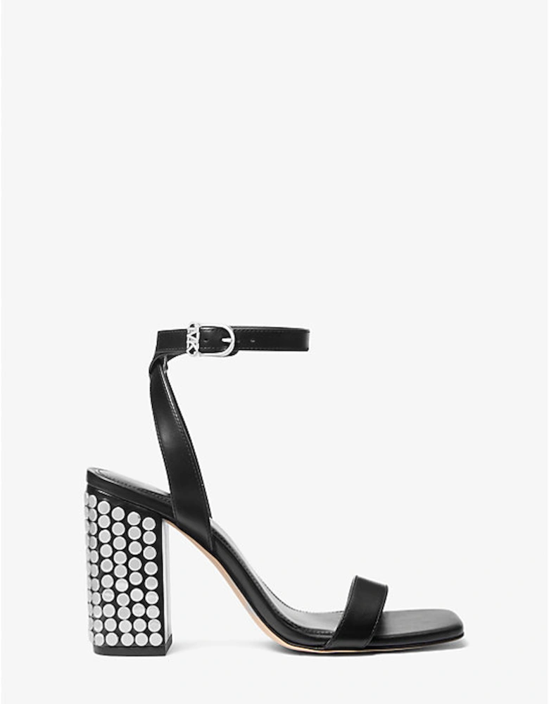 Merriam Studded Leather Block Heel Sandal