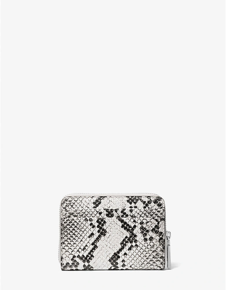 Jet Set Small Snake Embossed Leather Wallet