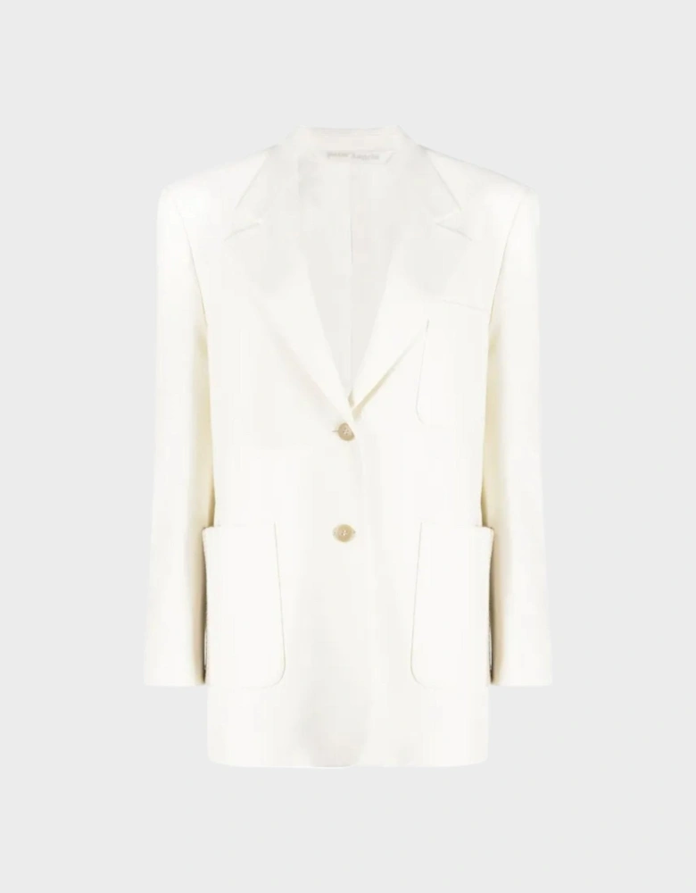 Knitted Tape Blazer White