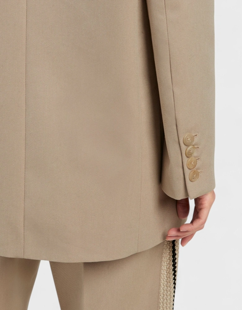Knit Tape Blazer Beige