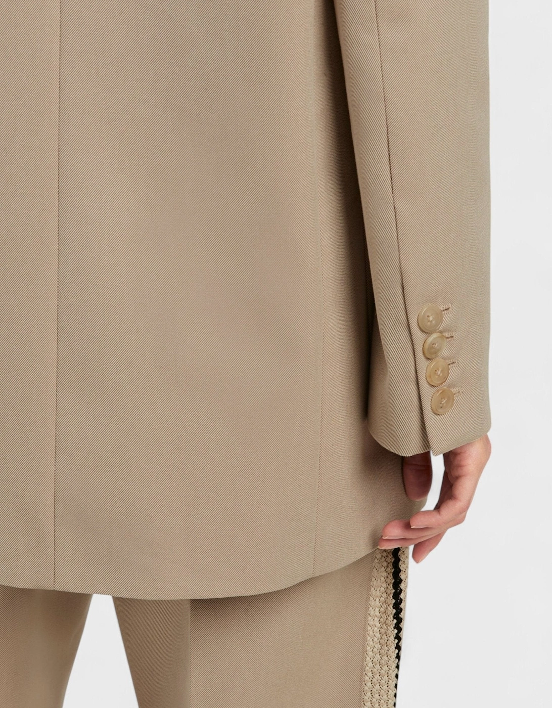 Knit Tape Blazer Beige