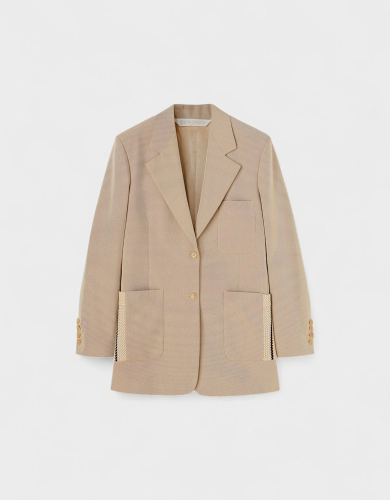 Knit Tape Blazer Beige