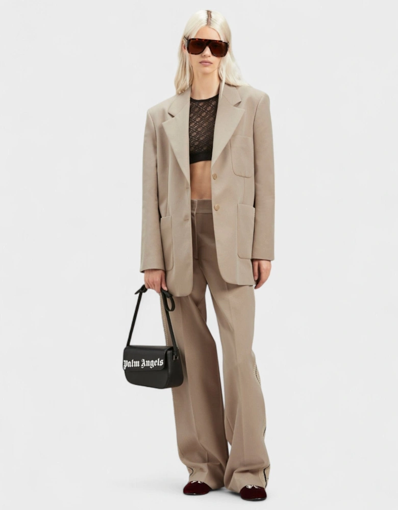 Knit Tape Blazer Beige