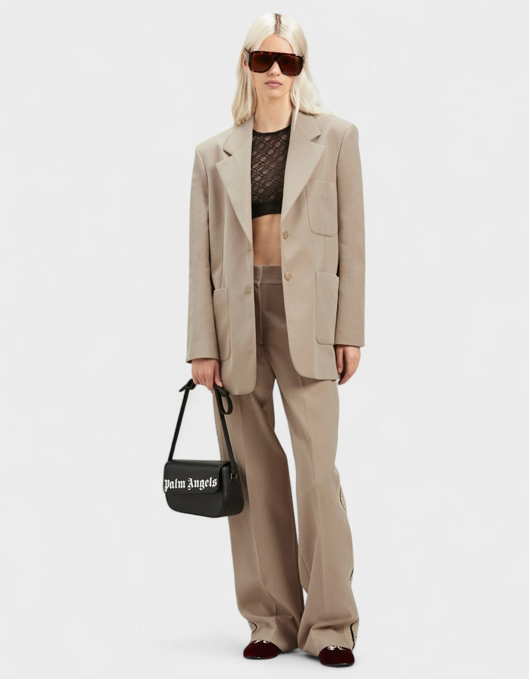 Knit Tape Blazer Beige
