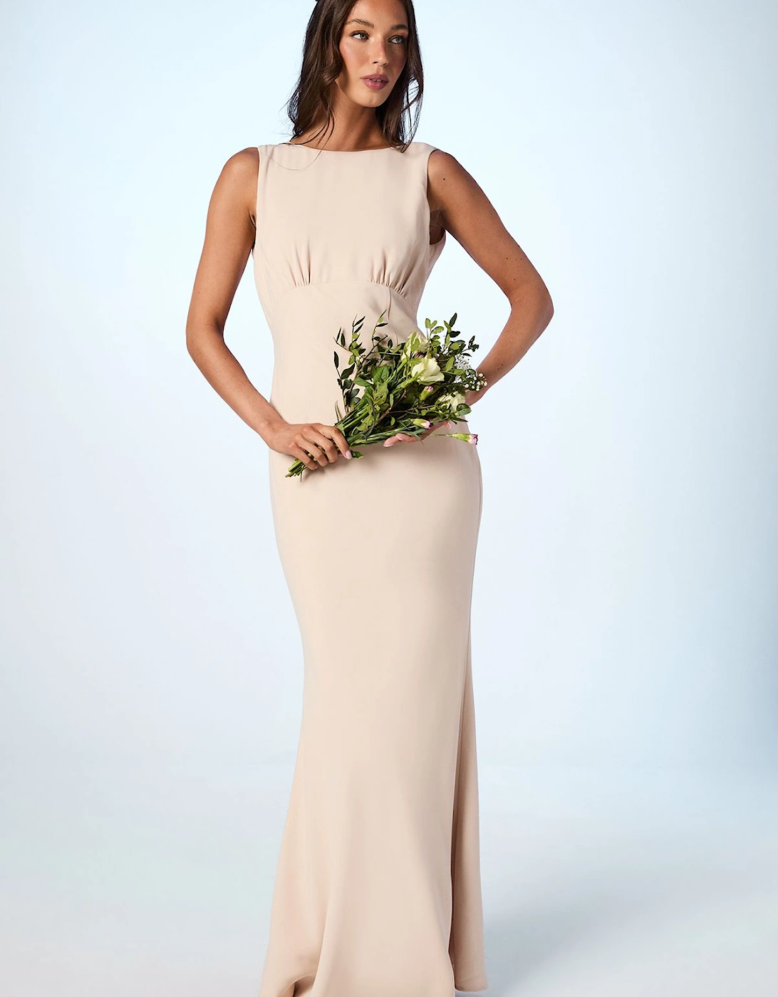 Honoured Sleeveless Cowl Back Maxi Bridesmaid Dress, 2 of 1