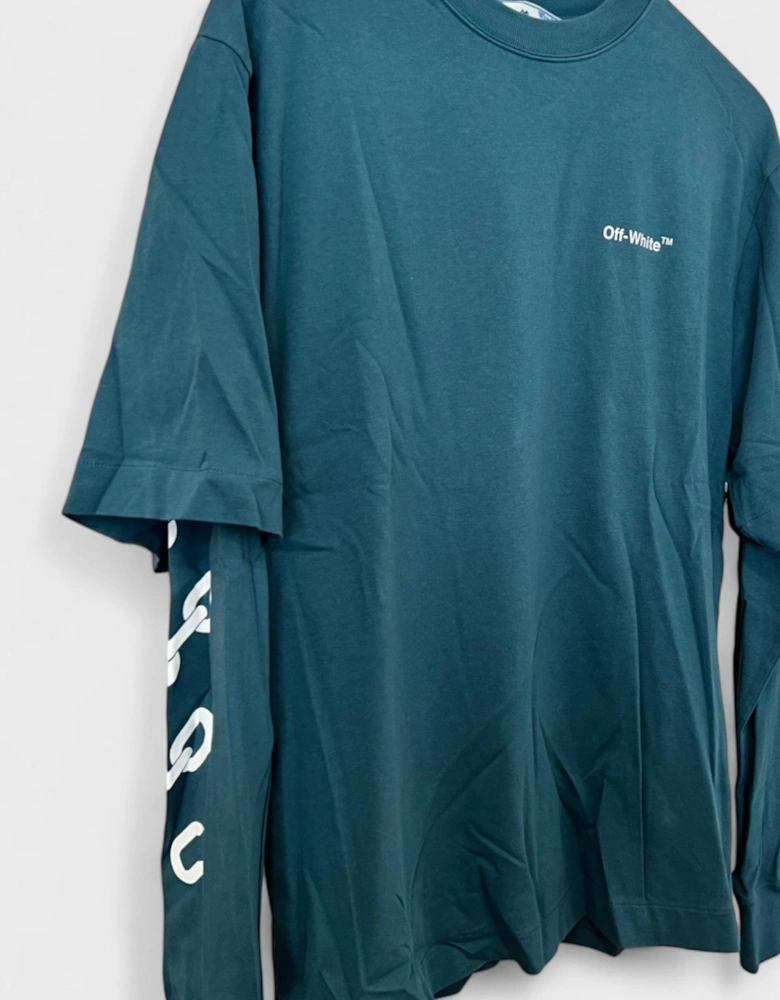 Chain Arrow Double Sleeve Green White