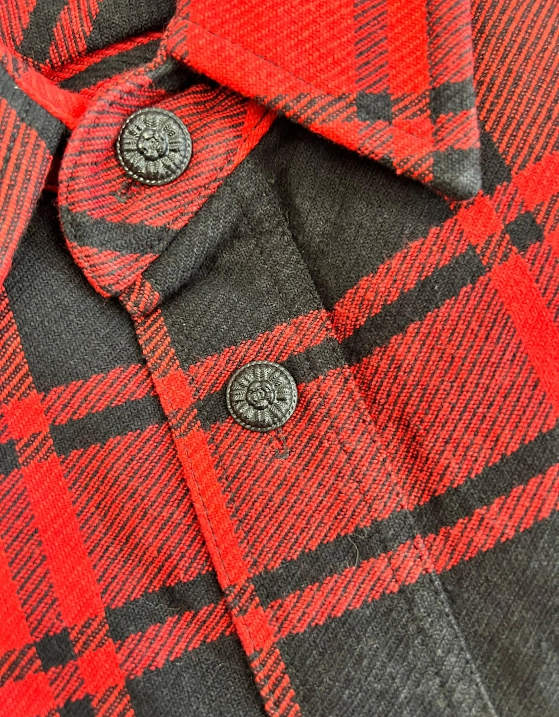 Ssense Quote Flannel Shirt Red Black