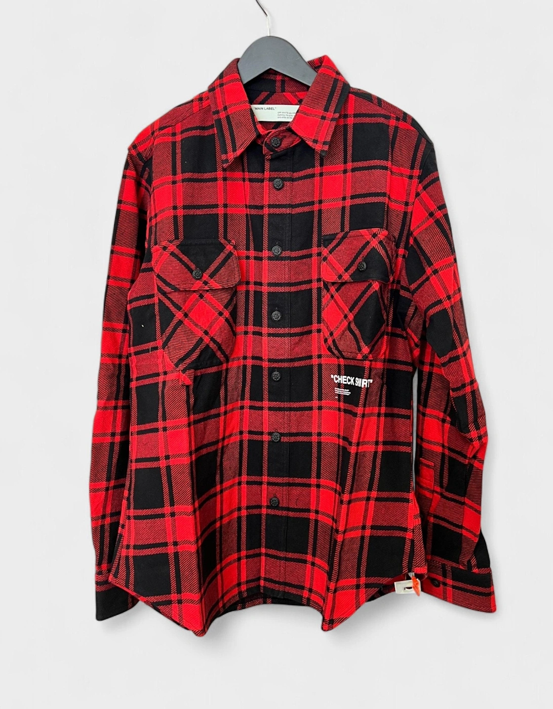 Ssense Quote Flannel Shirt Red Black