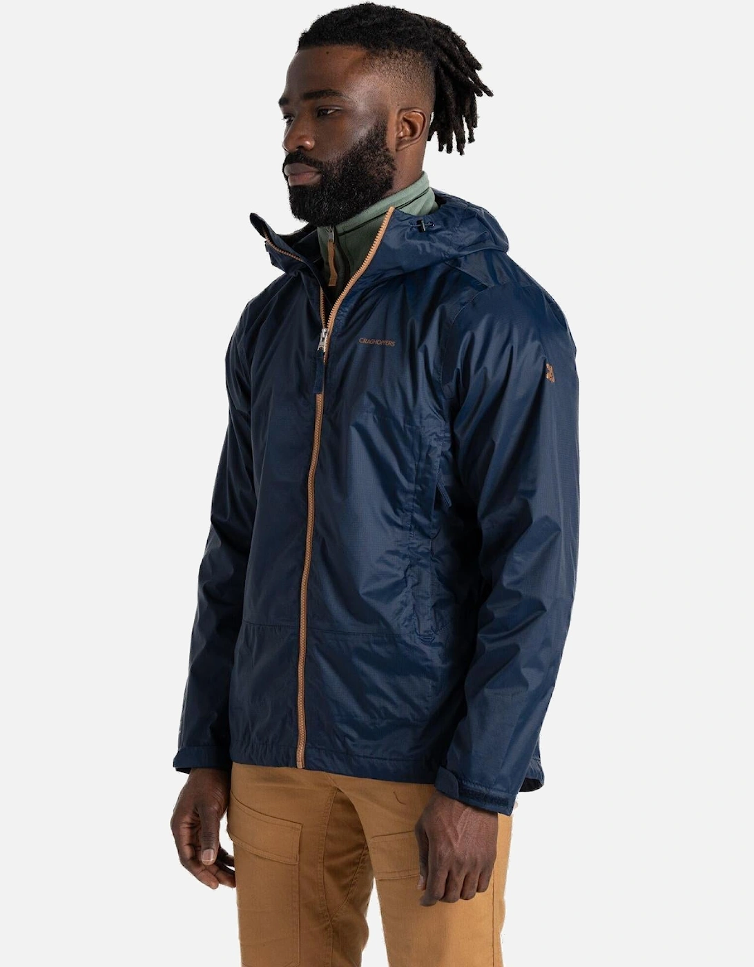 Mens National Trust Owler Waterproof Hooded Packable Jacket, 2 of 1