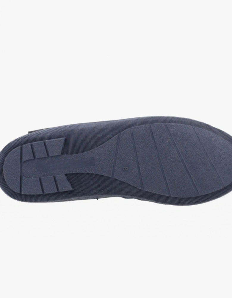 ASHTON Mens Leather Mule Slippers Navy