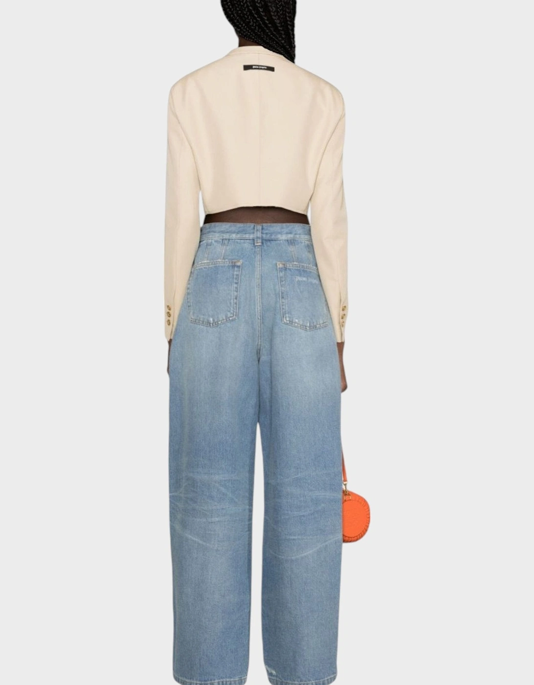 Buttons Cropped Blazer Beige
