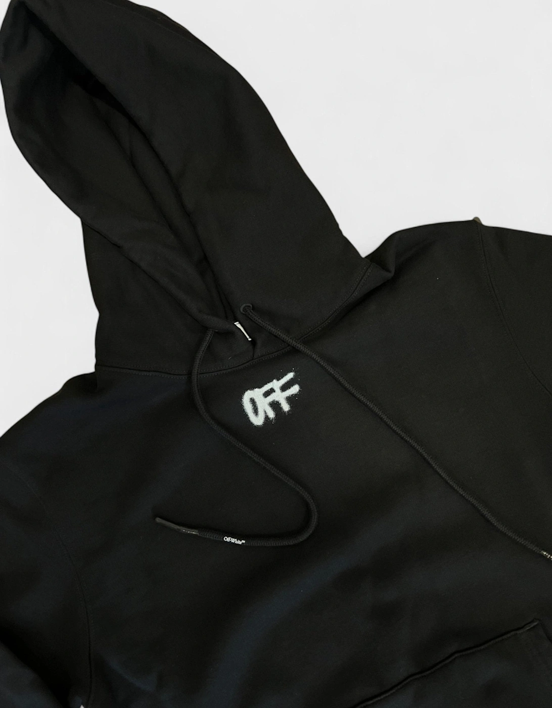Zurich Slim Spray Hoodie Black White