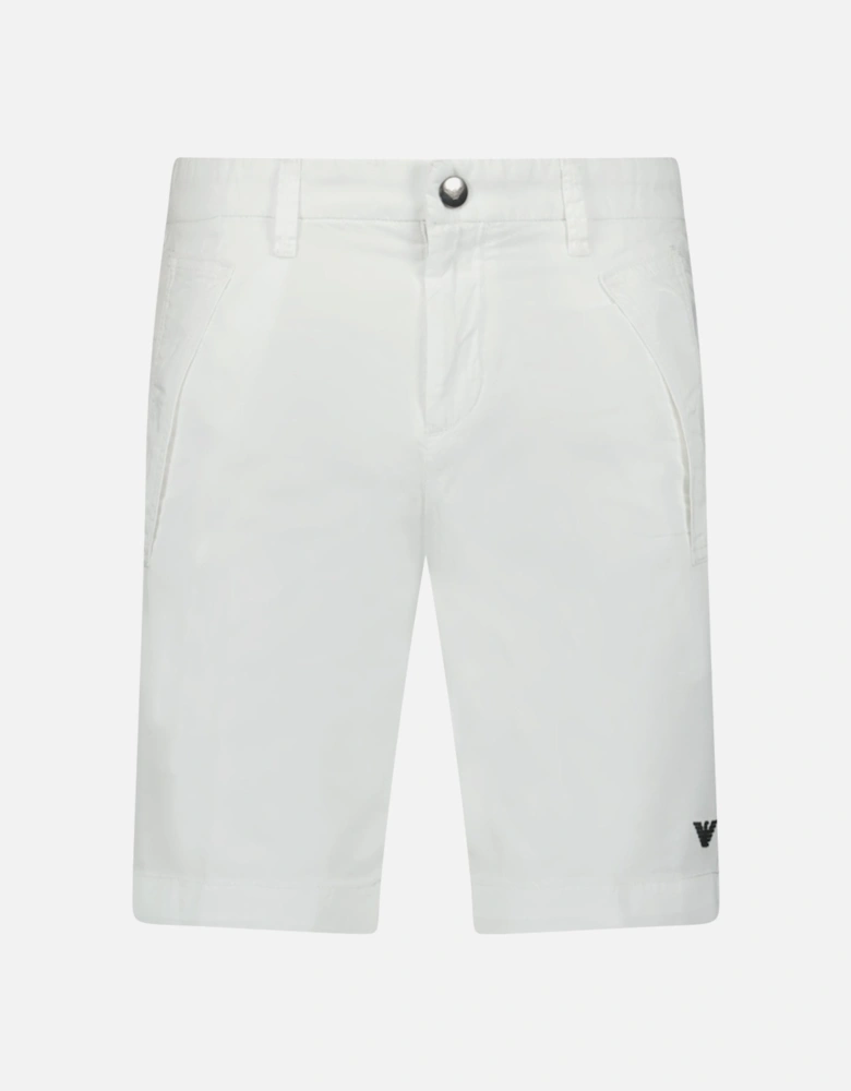 Logo Cotton Bermuda Shorts White
