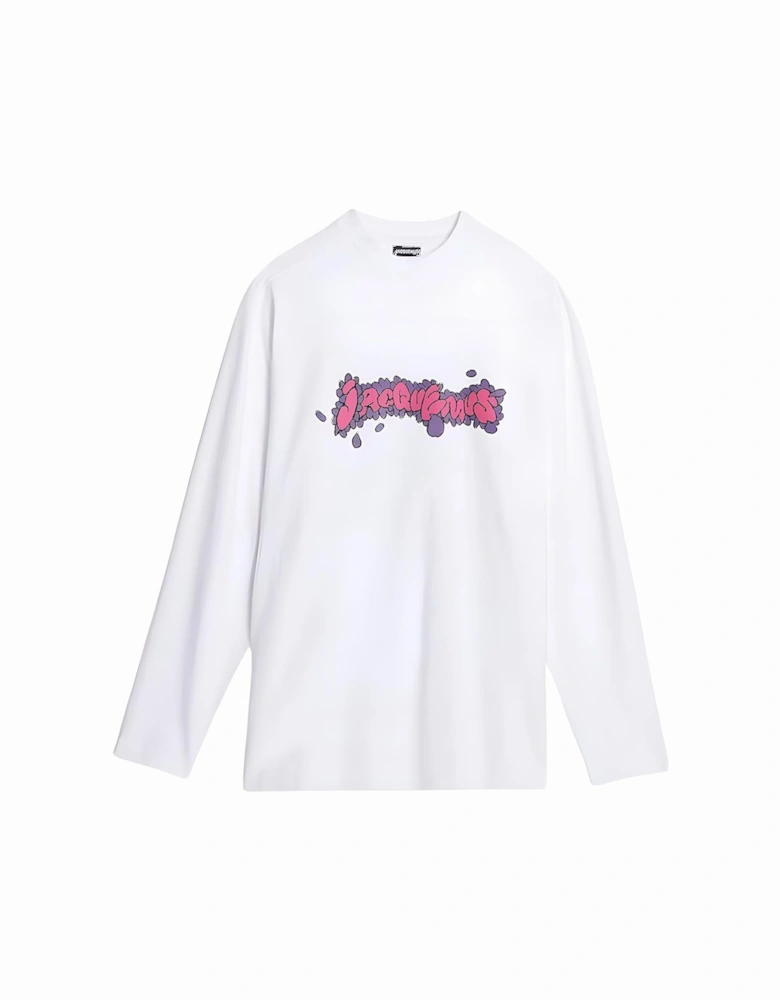 Desenho Manches Longues Print Long Sleeve Le T-Shirt in White
