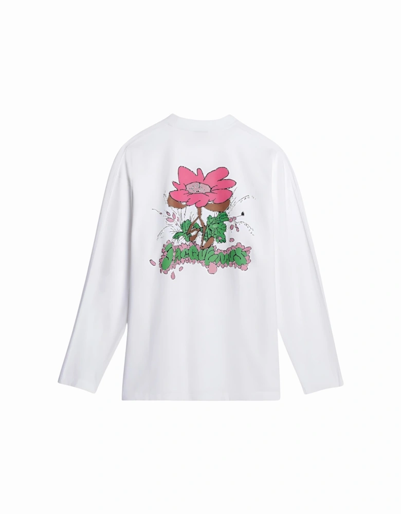 Desenho Manches Longues Print Long Sleeve Le T-Shirt in White