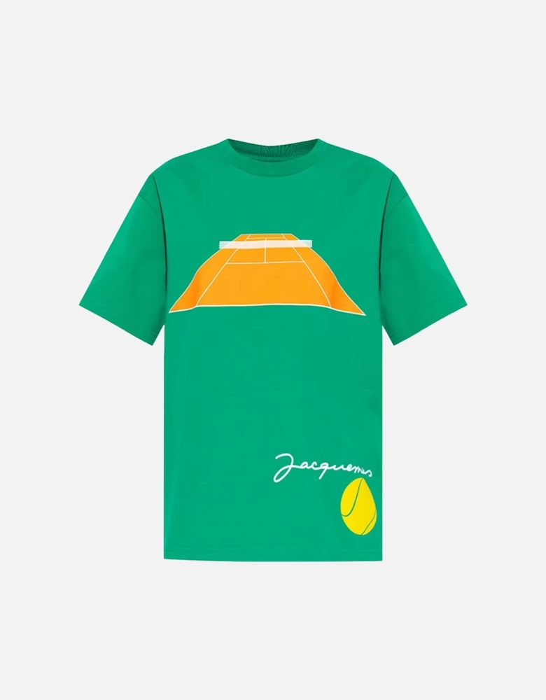 Tennis Print Le T-Shirt in Green