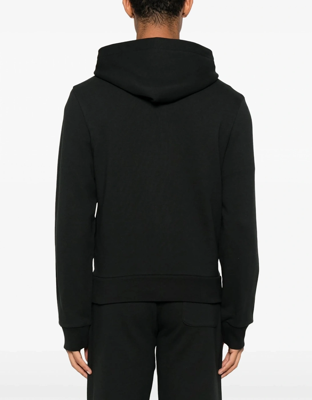 Zip Through Logo Hoodie Black