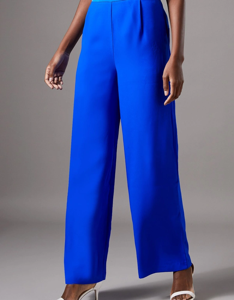Satin Detail High Waist Trouser