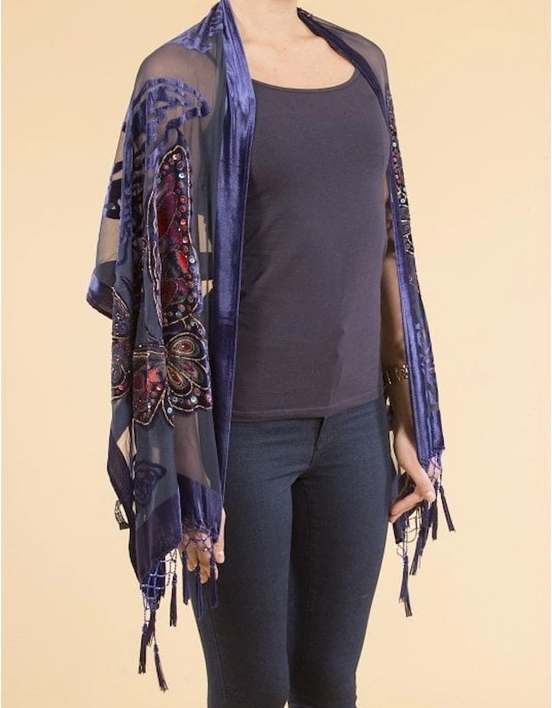 Luxury Silk Devore Shawl, 2 of 1
