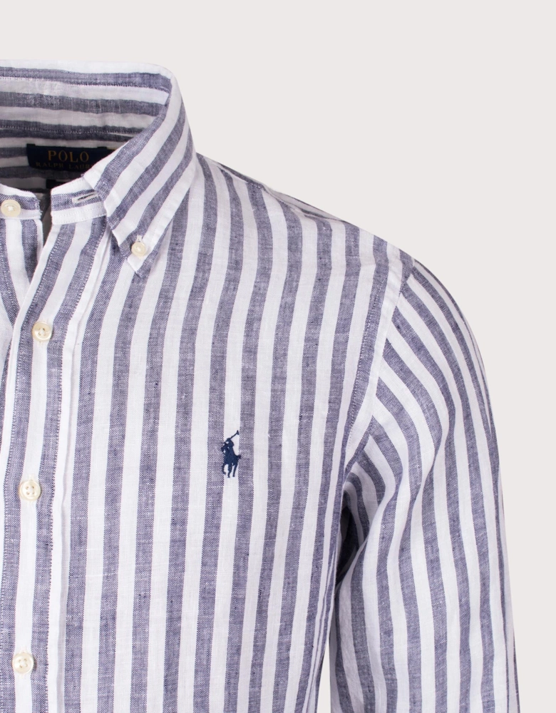 Custom Fit Striped Linen Shirt
