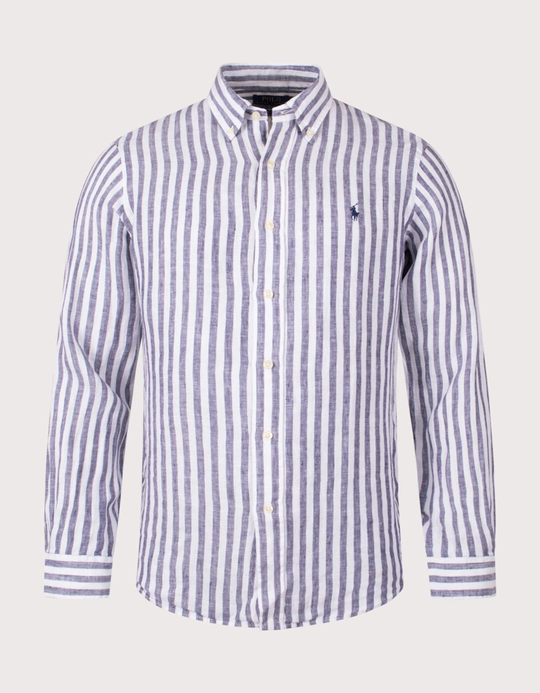 Custom Fit Striped Linen Shirt