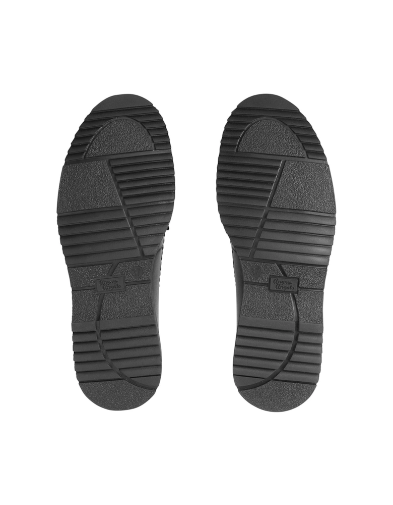 Infinity Girls Chunky Sole Black Leather Loafer School Shoes