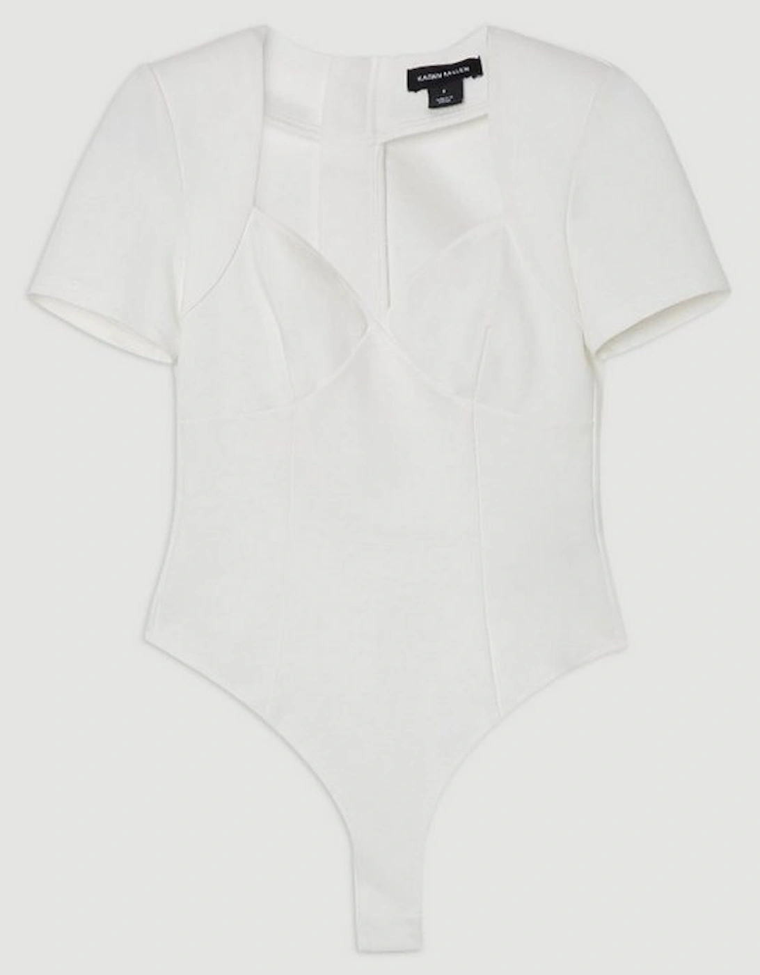 Ponte Short Sleeve Sweetheart Neckline Bodysuit