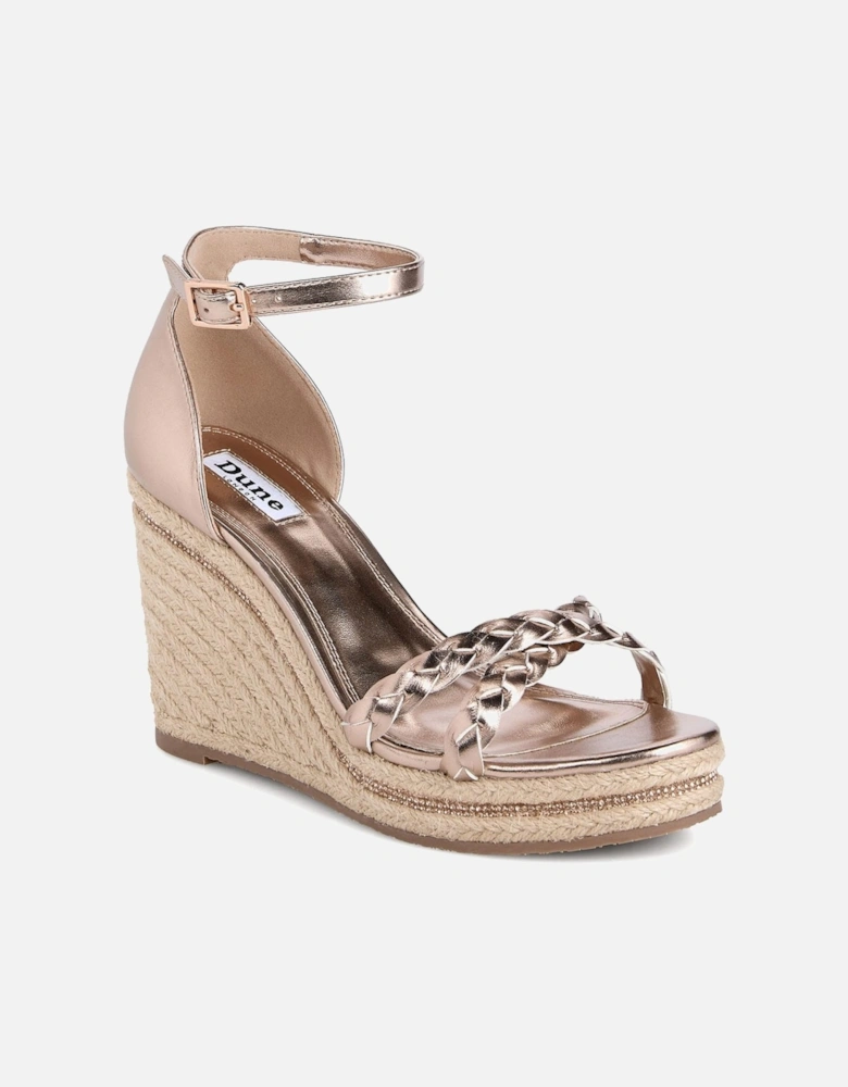 Khai Plait Detail Embellised Wedge Sandals