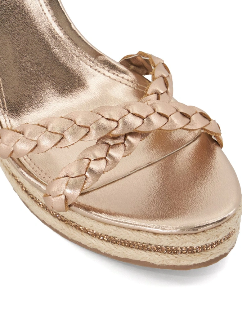Khai Plait Detail Embellised Wedge Sandals