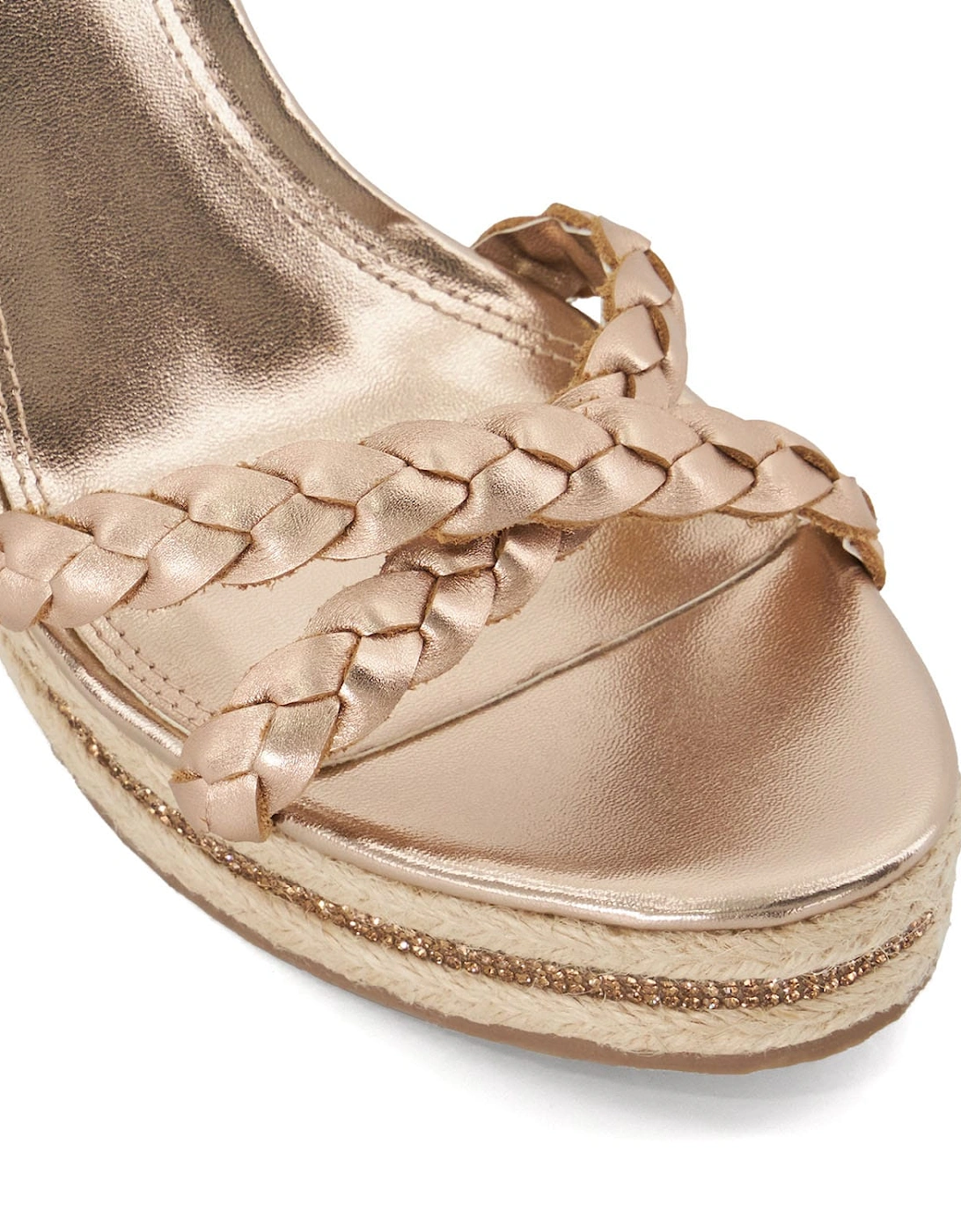 Khai Plait Detail Embellised Wedge Sandals