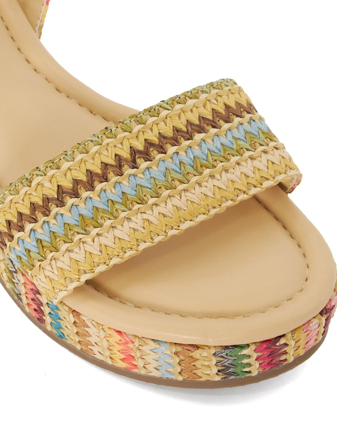Lazer Multi Raffia Flatform Sandals