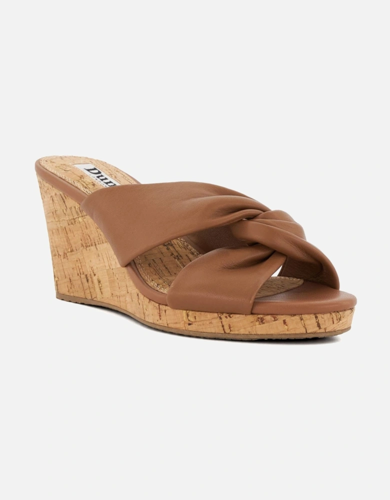 Kacee Twist Knot Wedge Mule Sandals