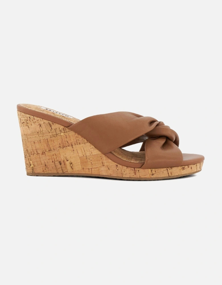 Kacee Twist Knot Wedge Mule Sandals