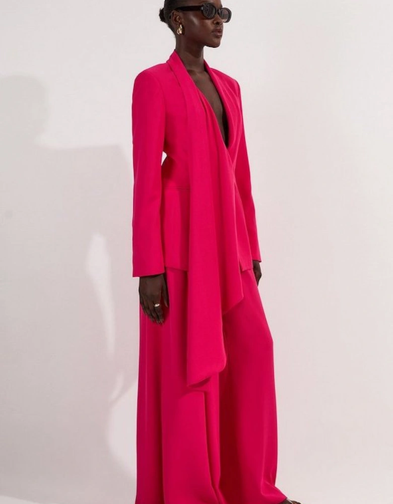 Soft Tailored Waist Wide Leg Trousers