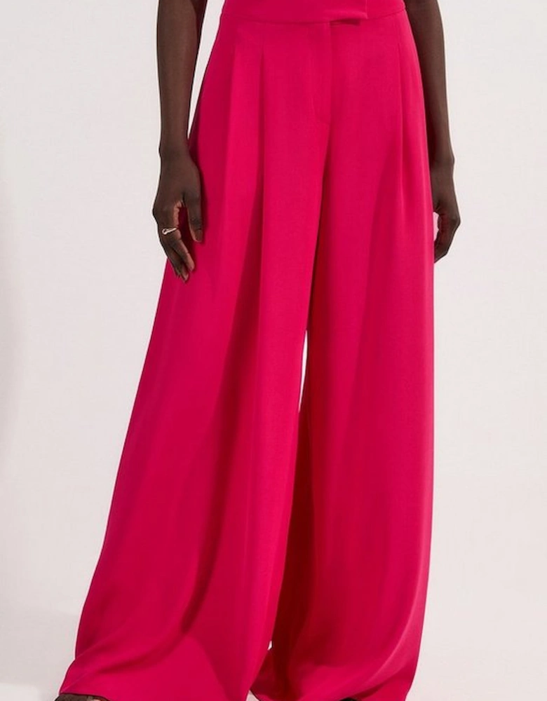 Soft Tailored Waist Wide Leg Trousers
