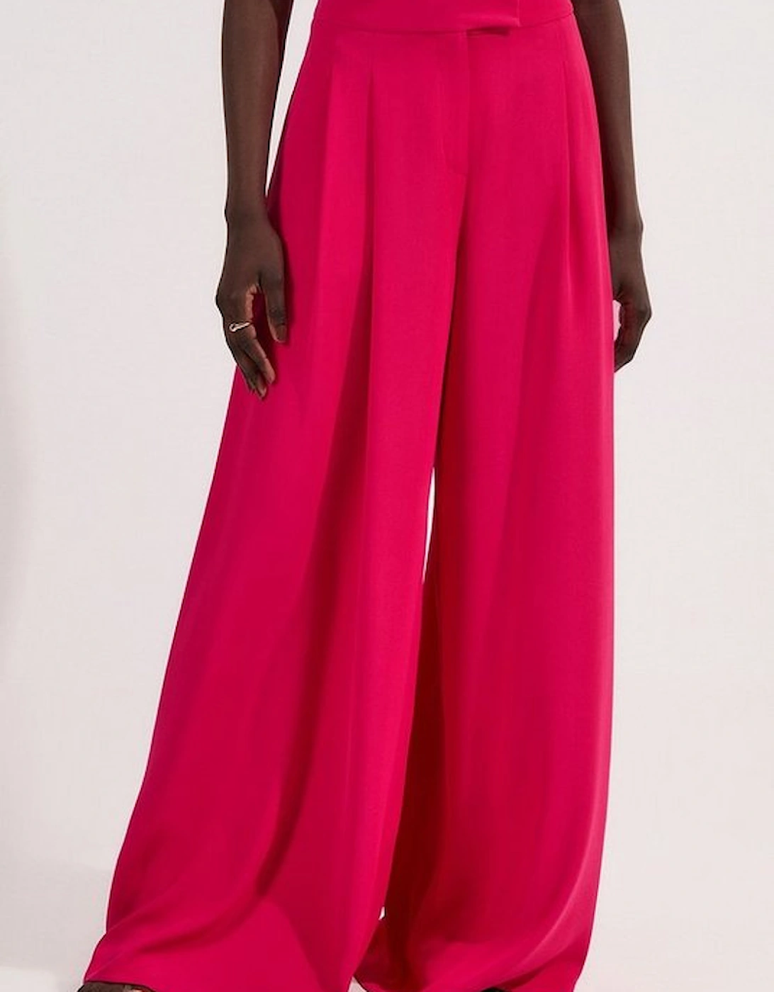 Soft Tailored Waist Wide Leg Trousers