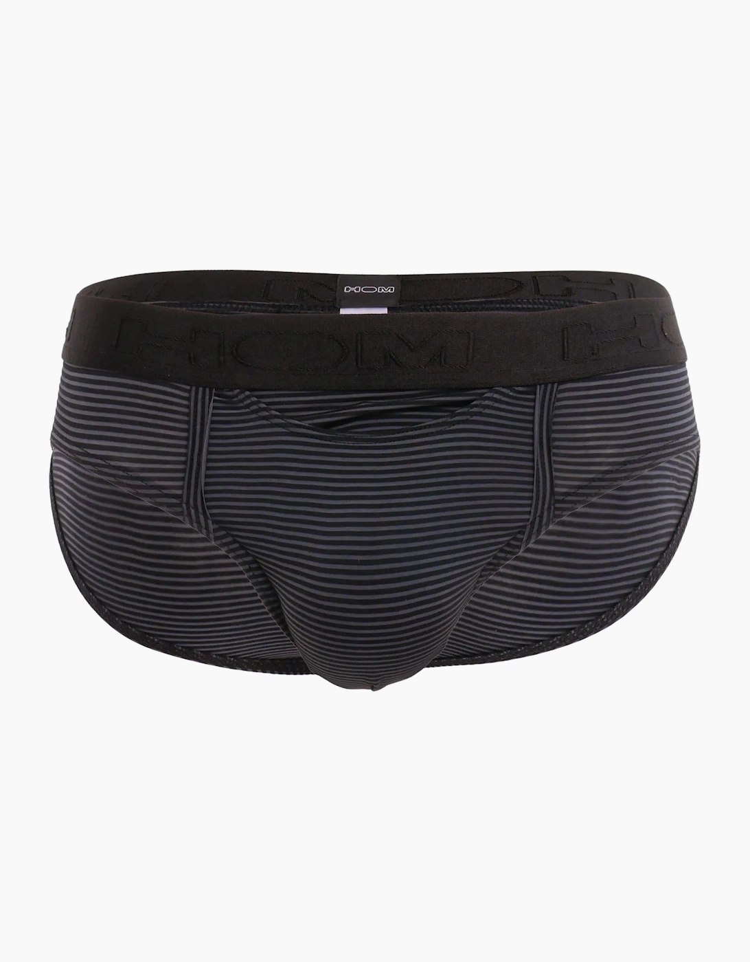 Hom Men's Black Simon Stripe Modal Stretch Mini Ho1 Brief, - Size 32/30/31
